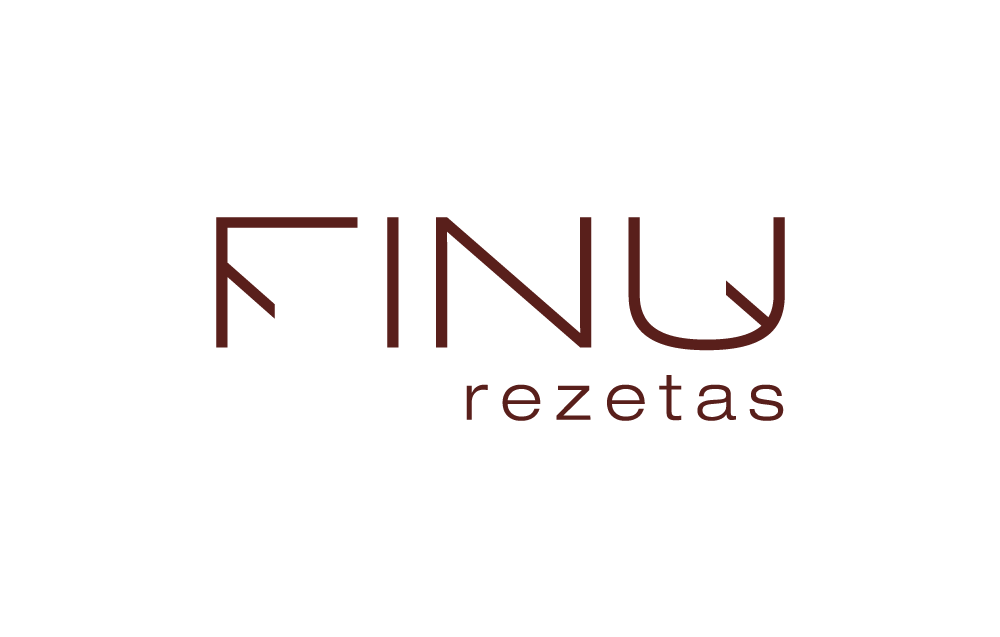 FINU REZETAS logotipas baltame fone